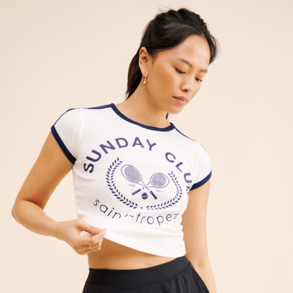 NWT Urban Outfitters Sunday Club Fitted Ringer Tee, XL